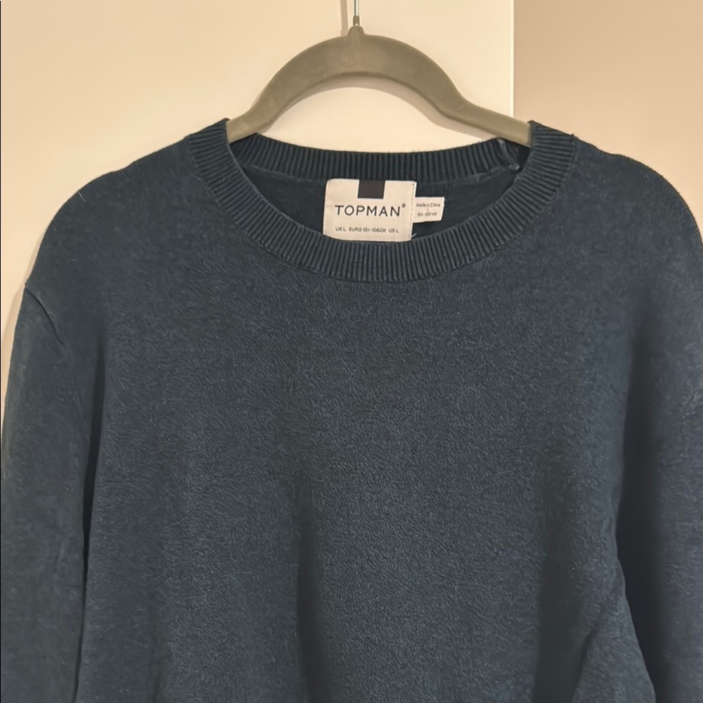 Topman Dark Navy Crewneck Sweater - Picture 3 of 5